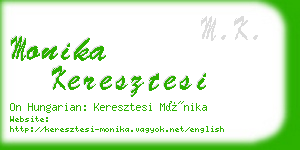 monika keresztesi business card